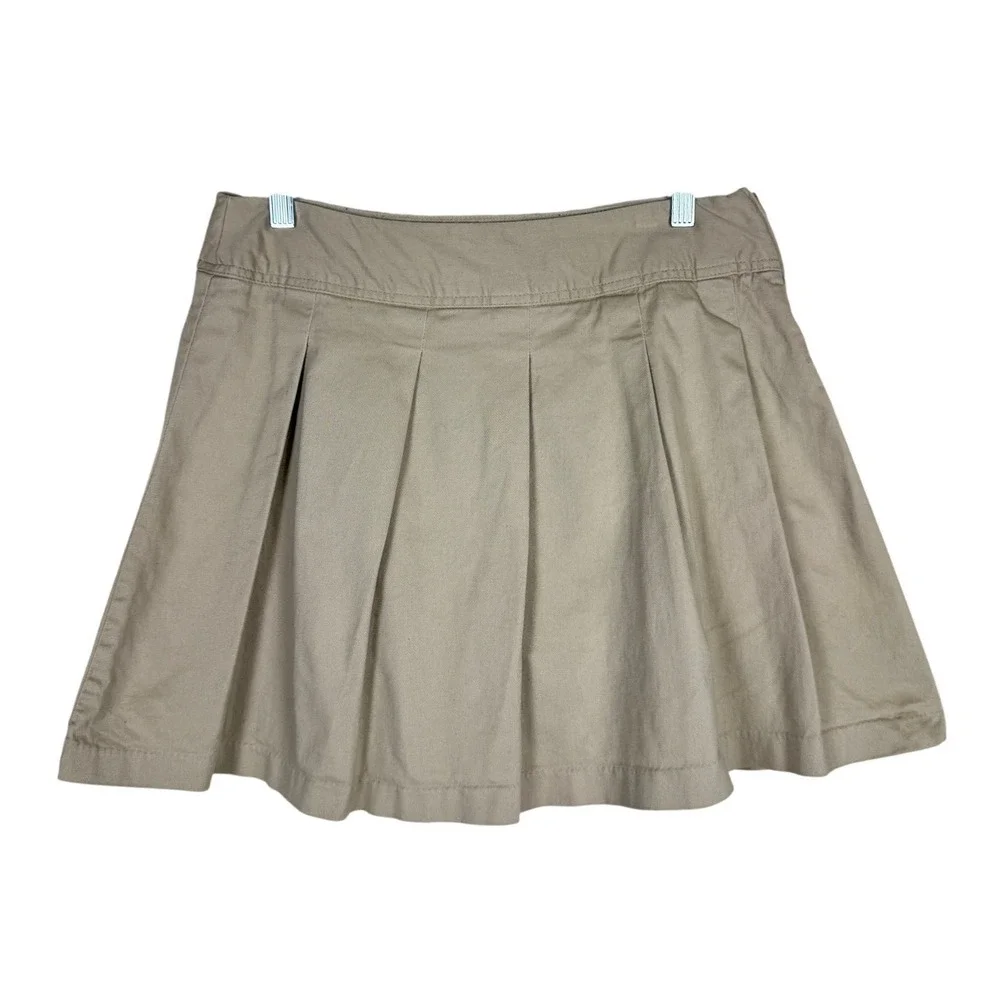 The Childrens Place Pleated Skort Girls 18 Tan Khaki School Uniform Twill Preppy